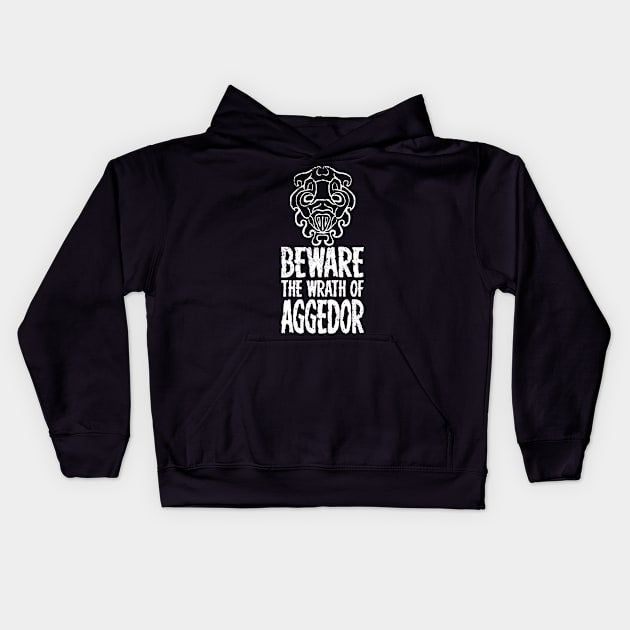 Beware the Wrath of Aggedor Kids Hoodie by BeyondGraphic